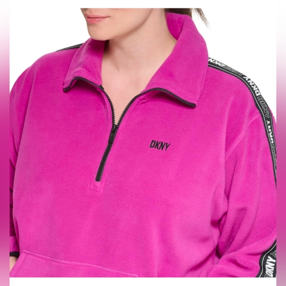 NWT DKNY Fuscia Polar Fleece Sweater 1X - Picture 5 of 9